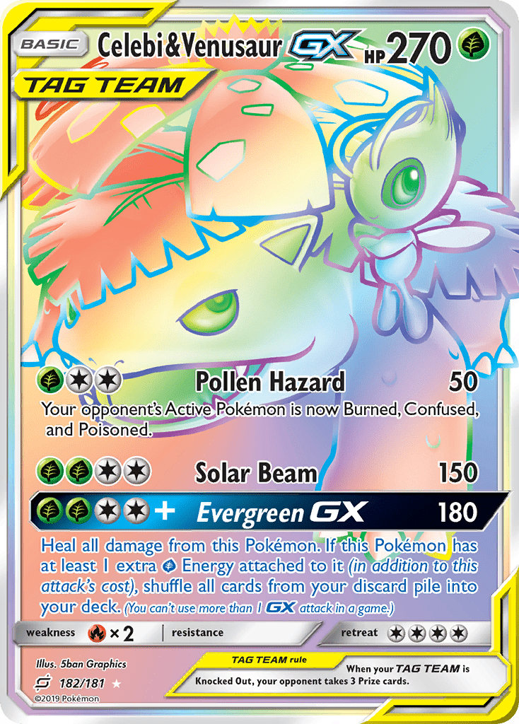 Celebi & Venusaur GX (182/181) [Sun & Moon: Team Up] Pokemon Single Pokémon  | Multizone: Comics And Games