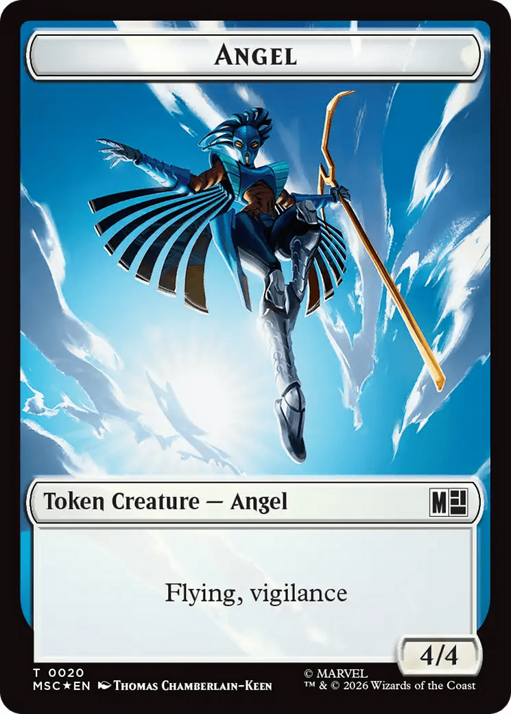 Angel (020) // Vibranium (031) Double-Sided Token (Surge Foil) [Marvel Super Heroes Commander Tokens] MTG Single Magic: The Gathering  | Multizone: Comics And Games