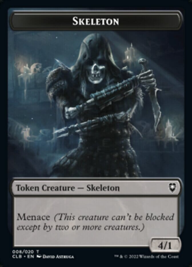 Skeleton Token [Commander Legends: Battle for Baldur's Gate Tokens] MTG Single Magic: The Gathering  | Multizone: Comics And Games