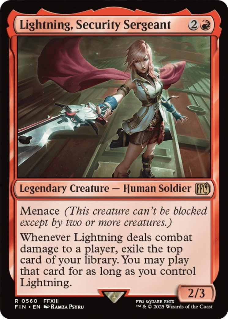 Lightning, Security Sergeant [FINAL FANTASY] MTG Single Magic: The Gathering  | Multizone: Comics And Games
