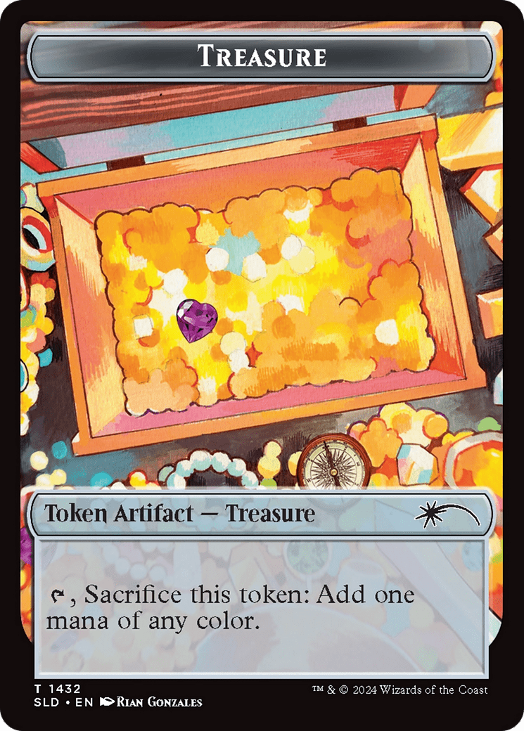 Treasure Token (1432) (Rainbow Foil) [Secret Lair Drop Series] MTG Single Magic: The Gathering  | Multizone: Comics And Games