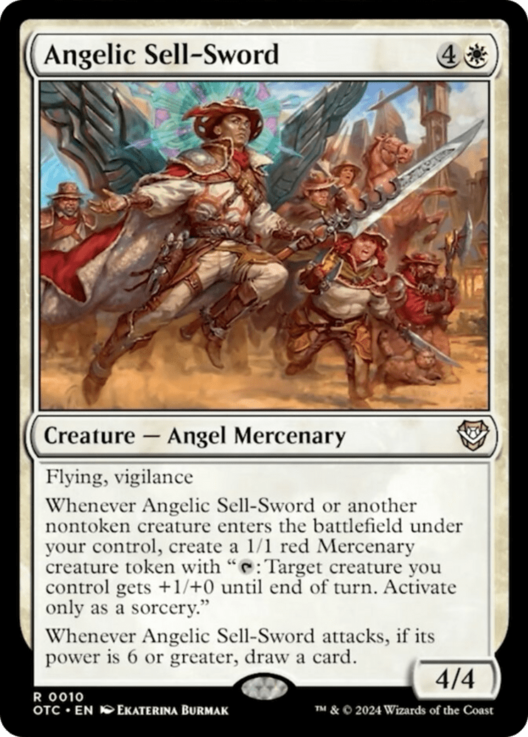 Angelic Sell-Sword [Outlaws of Thunder Junction Commander] MTG Single Magic: The Gathering  | Multizone: Comics And Games