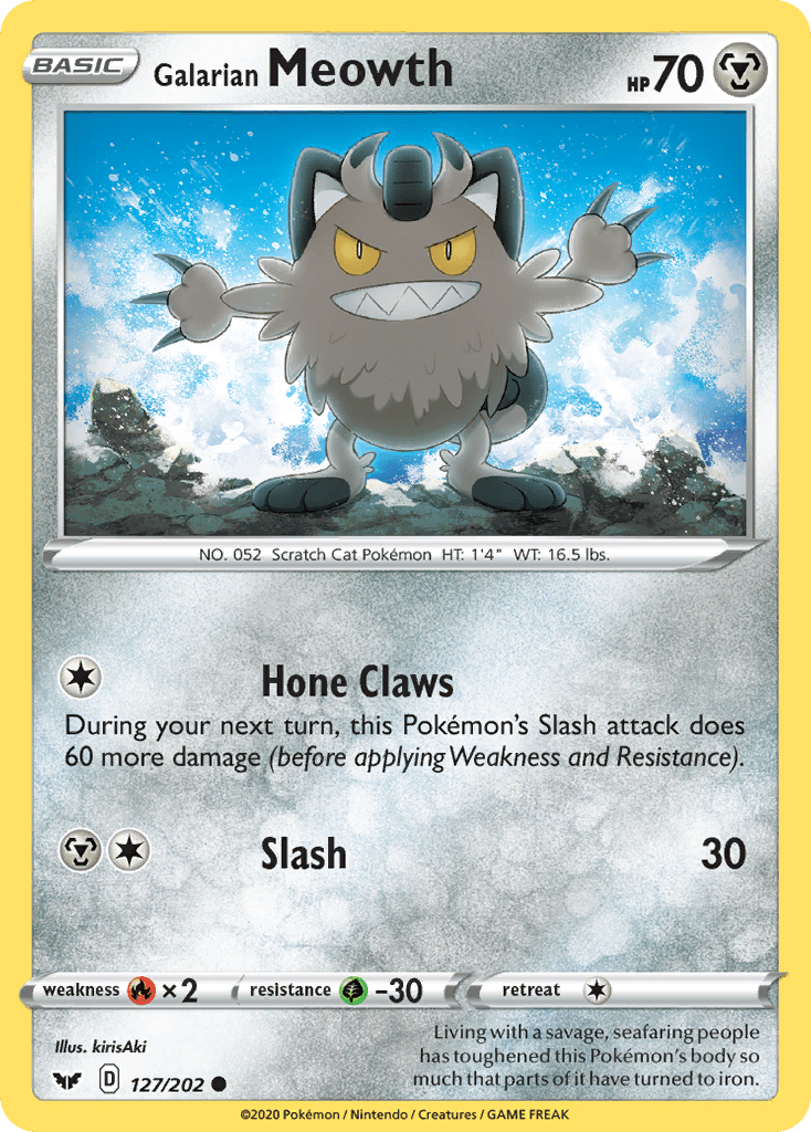 Galarian Meowth (127/202) [Sword & Shield: Base Set] Pokemon Single Pokémon  | Multizone: Comics And Games