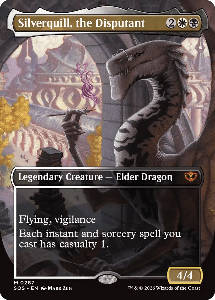 Silverquill, the Disputant (Borderless) [Secrets of Strixhaven] MTG Single Magic: The Gathering  | Multizone: Comics And Games