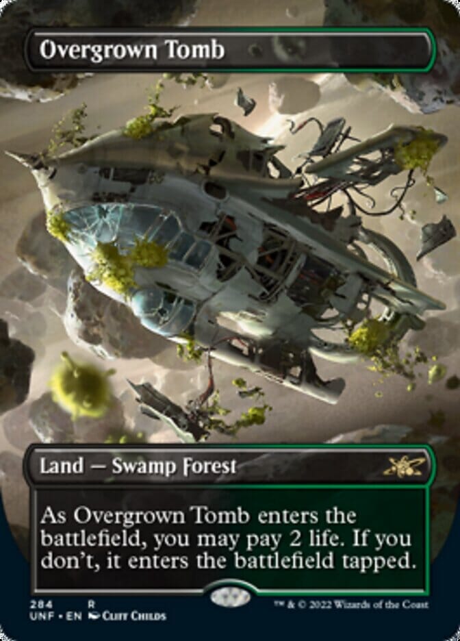 Overgrown Tomb (Borderless) [Unfinity] MTG Single Magic: The Gathering  | Multizone: Comics And Games