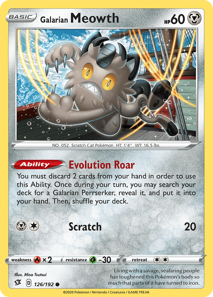 Galarian Meowth (126/192) [Sword & Shield: Rebel Clash] Pokemon Single Pokémon  | Multizone: Comics And Games
