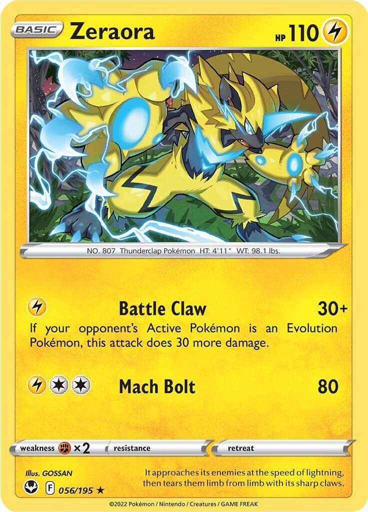 Zeraora (056/195) [Sword & Shield: Silver Tempest] Pokemon Single Pokémon  | Multizone: Comics And Games