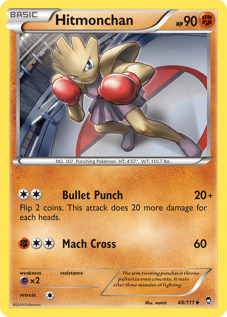 Hitmonchan (48/111) [XY: Furious Fists] Pokemon Single Pokémon  | Multizone: Comics And Games