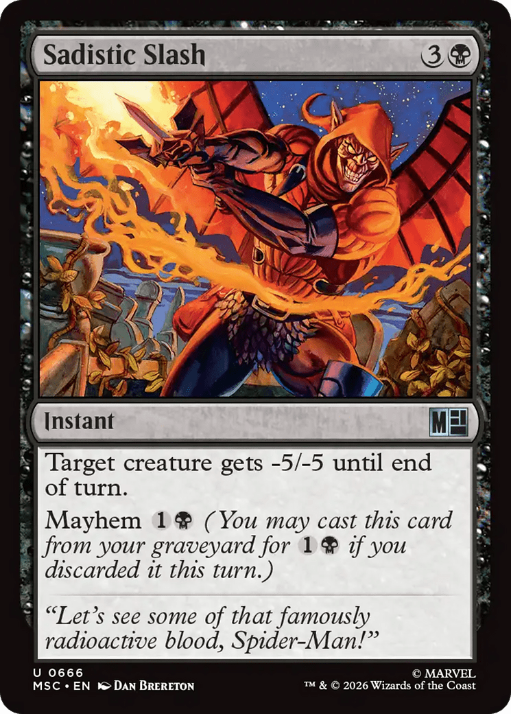 Sadistic Slash [Marvel Super Heroes Commander] MTG Single Magic: The Gathering  | Multizone: Comics And Games