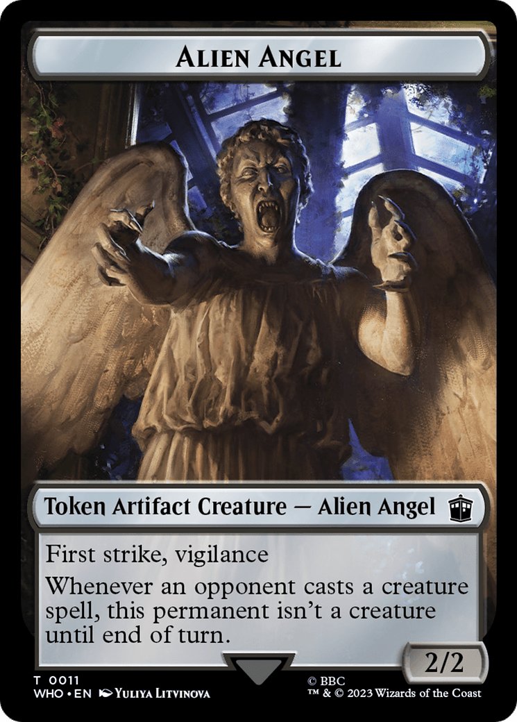 Alien Angel // Dalek Double-Sided Token [Doctor Who Tokens] MTG Single Magic: The Gathering  | Multizone: Comics And Games