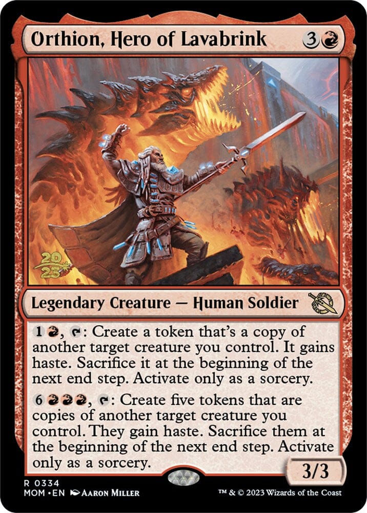 Orthion, Hero of Lavabrink [March of the Machine Prerelease Promos] MTG Single Magic: The Gathering  | Multizone: Comics And Games