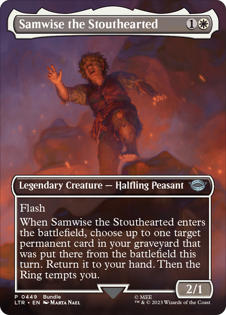 Samwise the Stouthearted (Borderless Alternate Art) [The Lord of the Rings: Tales of Middle-Earth] MTG Single Magic: The Gathering  | Multizone: Comics And Games