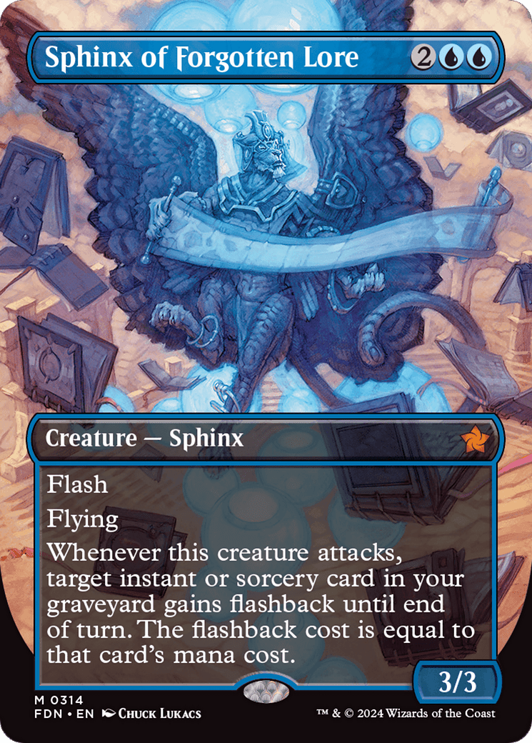 Sphinx of Forgotten Lore (Borderless) [Foundations] MTG Single Magic: The Gathering  | Multizone: Comics And Games