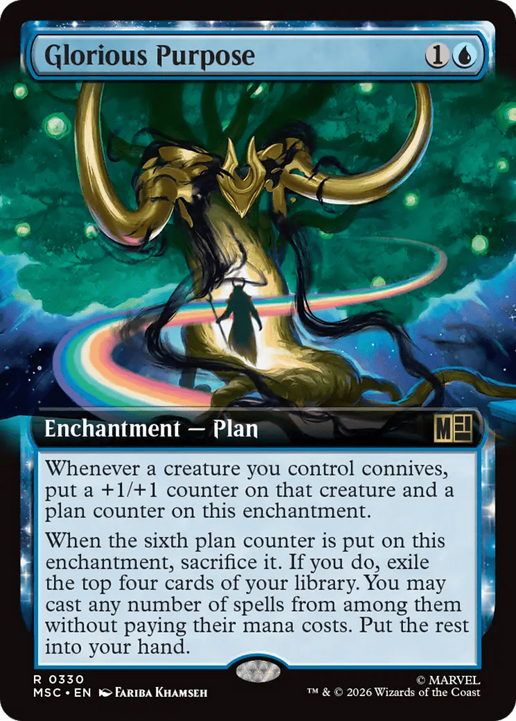 Glorious Purpose (Extended Art) [Marvel Super Heroes Commander] MTG Single Magic: The Gathering  | Multizone: Comics And Games