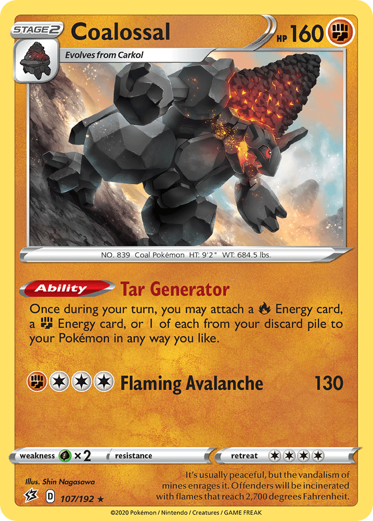 Coalossal (107/192) [Sword & Shield: Rebel Clash] Pokemon Single Pokémon  | Multizone: Comics And Games