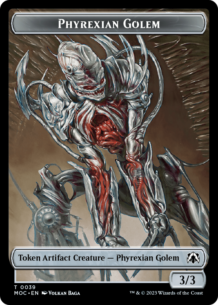 Phyrexian Golem // Construct Double-Sided Token [March of the Machine Commander Tokens] MTG Single Magic: The Gathering  | Multizone: Comics And Games