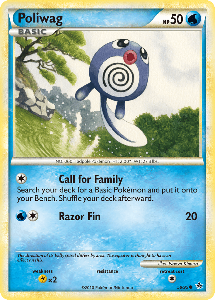Poliwag (58/95) [HeartGold & SoulSilver: Unleashed] Pokemon Single Pokémon  | Multizone: Comics And Games