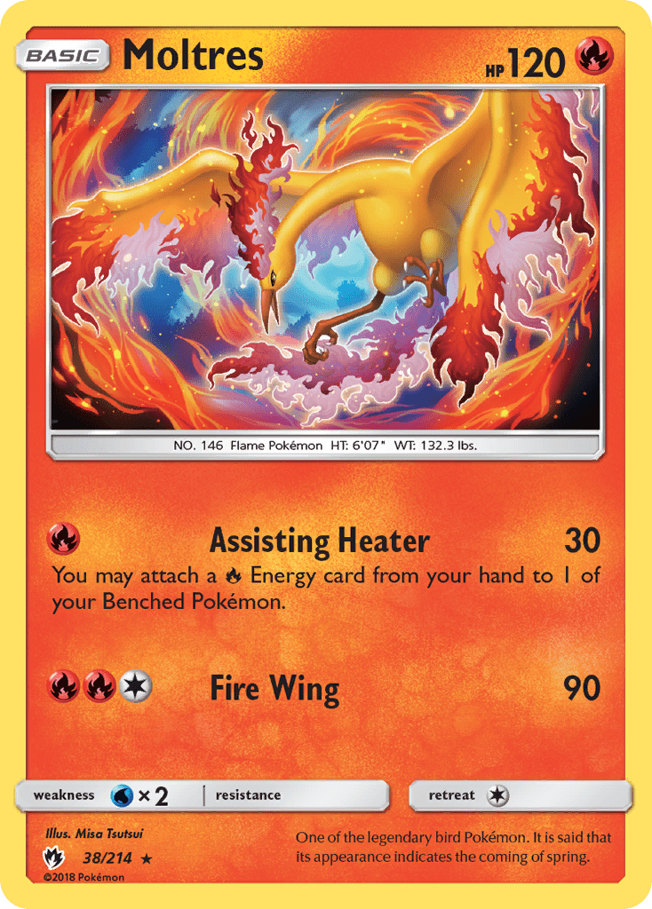 Moltres (38/214) (Reverse Holo) [Sun & Moon: Lost Thunder] Pokemon Single Pokémon  | Multizone: Comics And Games