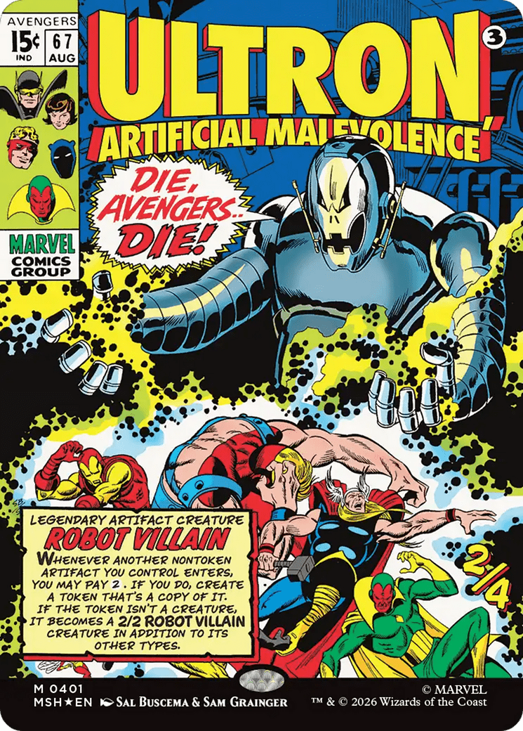 Ultron, Artificial Malevolence (Borderless) (0401) [Marvel Super Heroes] MTG Single Magic: The Gathering  | Multizone: Comics And Games