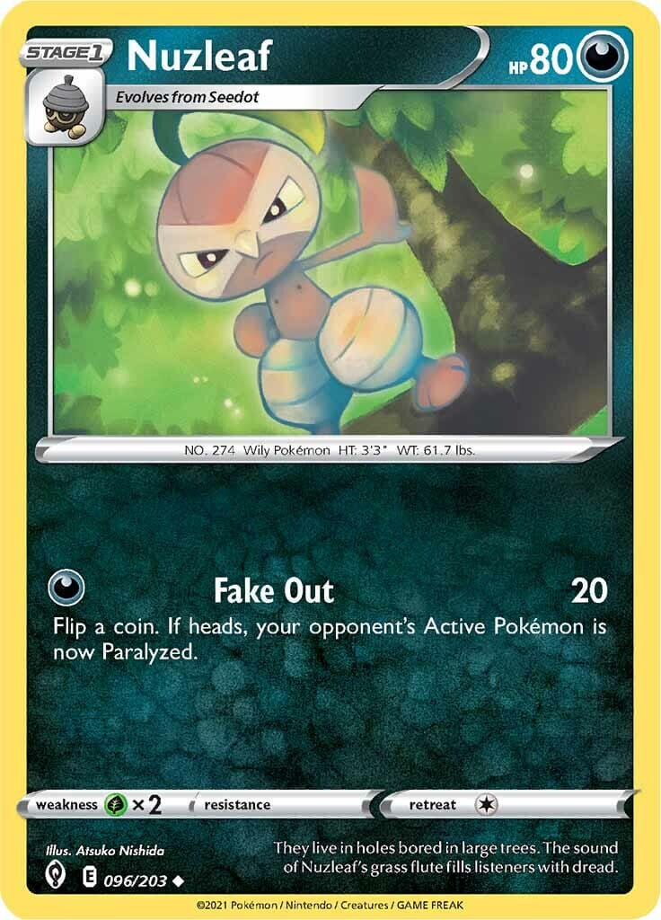 Nuzleaf (096/203) [Sword & Shield: Evolving Skies] Pokemon Single Pokémon  | Multizone: Comics And Games