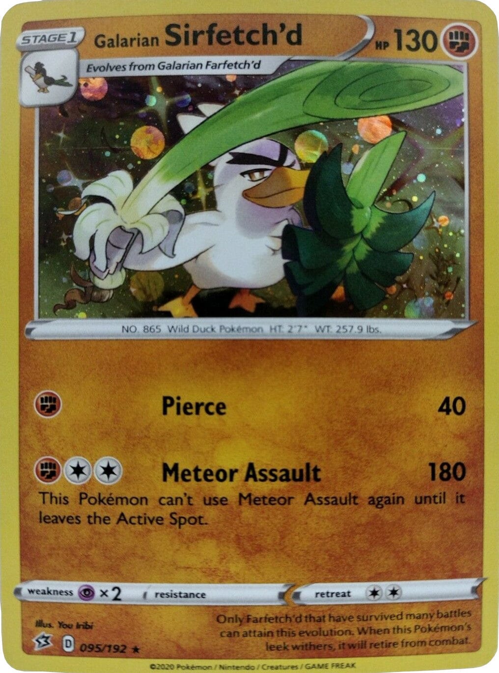 Galarian Sirfetch'd (095/192) (Cosmos Holo) [Sword & Shield: Rebel Clash] Pokemon Single Pokémon  | Multizone: Comics And Games
