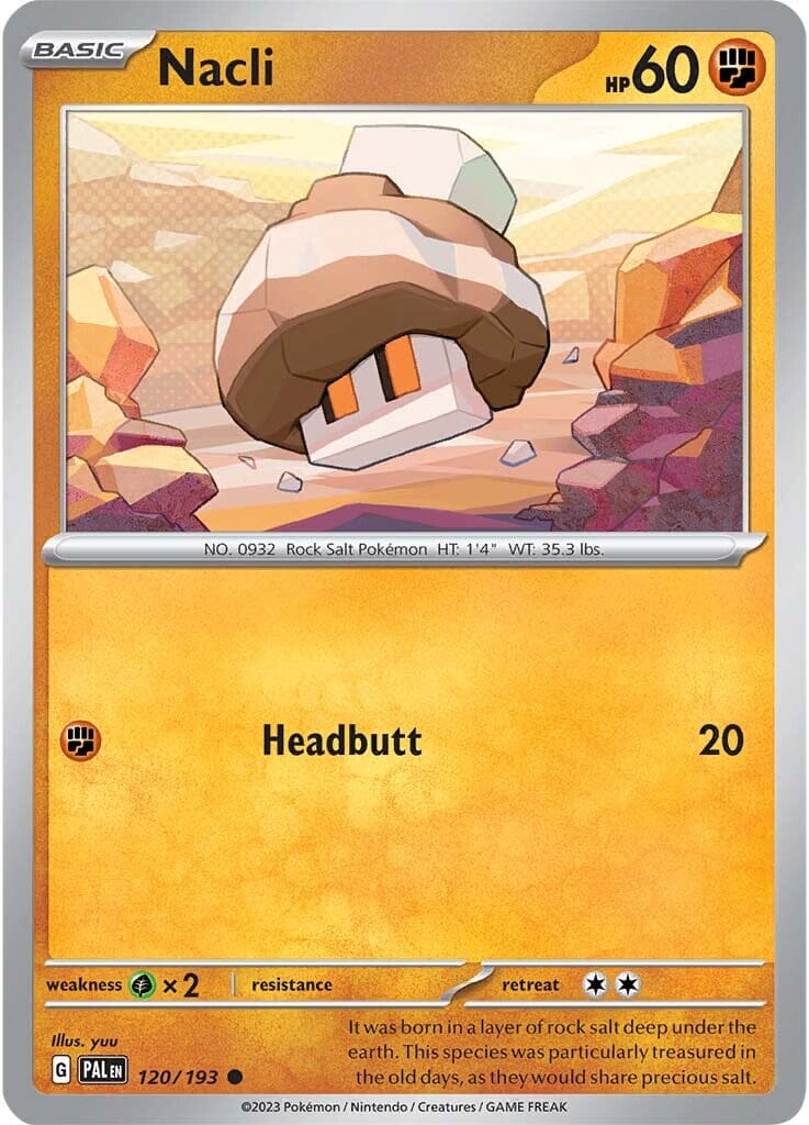 Nacli (120/193) [Scarlet & Violet: Paldea Evolved] Pokemon Single Pokémon  | Multizone: Comics And Games