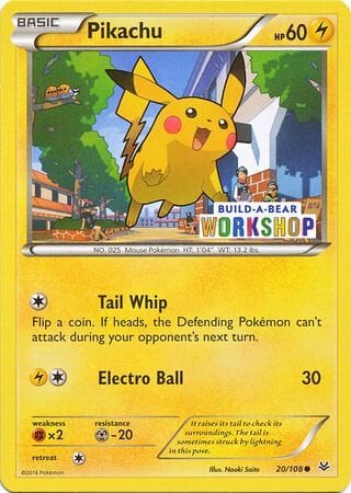 Pikachu (20/108) (Build A Bear Workshop Exclusive) [Miscellaneous Cards] Pokemon Single Pokémon  | Multizone: Comics And Games