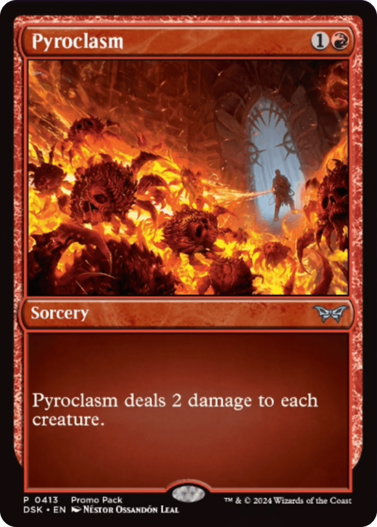 Pyroclasm (Promo Pack) [Duskmourn: House of Horror Promos] MTG Single Magic: The Gathering  | Multizone: Comics And Games