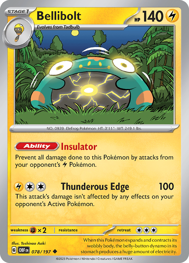 Bellibolt (078/197) [Scarlet & Violet: Obsidian Flames] Pokemon Single Pokémon  | Multizone: Comics And Games