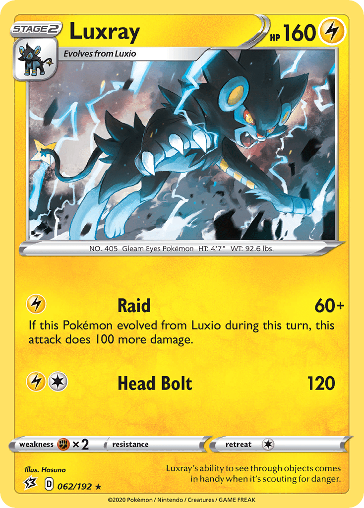 Luxray (062/192) [Sword & Shield: Rebel Clash] Pokemon Single Pokémon  | Multizone: Comics And Games