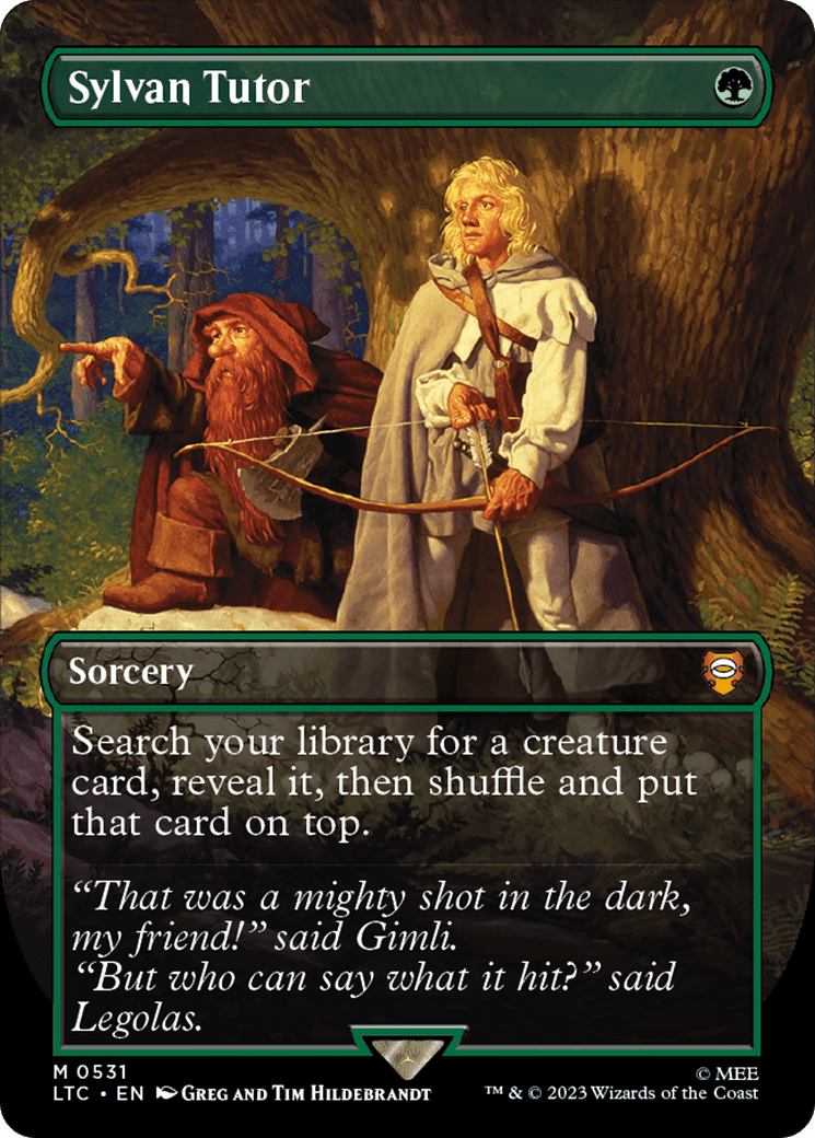 Sylvan Tutor (Borderless) [The Lord of the Rings: Tales of Middle-Earth Commander] MTG Single Magic: The Gathering  | Multizone: Comics And Games