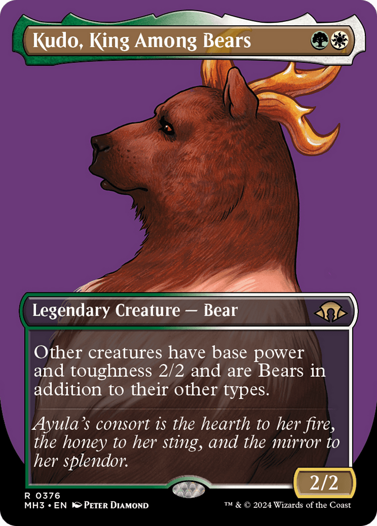 Kudo, King Among Bears (Borderless) [Modern Horizons 3] MTG Single Magic: The Gathering  | Multizone: Comics And Games