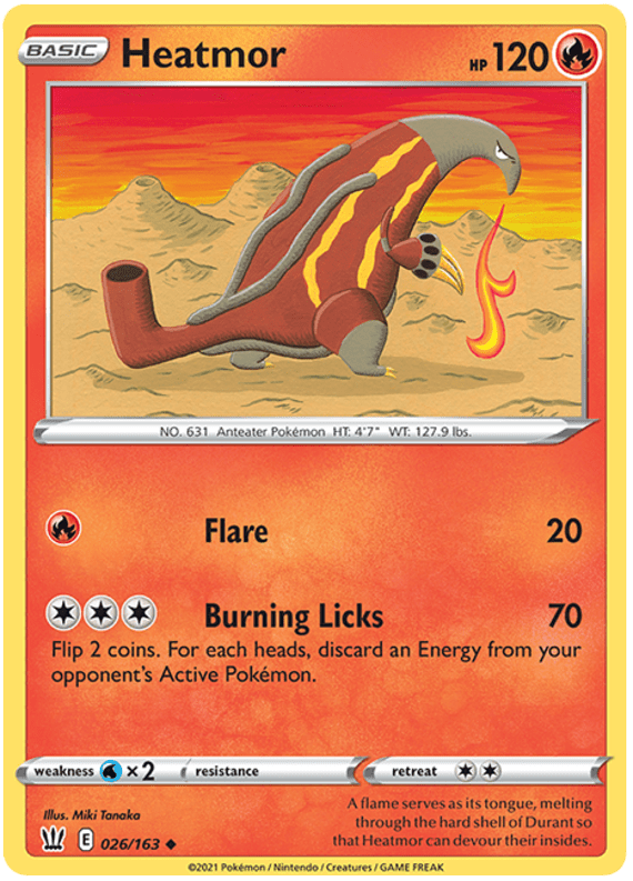 Heatmor (026/163) [Sword & Shield: Battle Styles] Pokemon Single Pokémon  | Multizone: Comics And Games