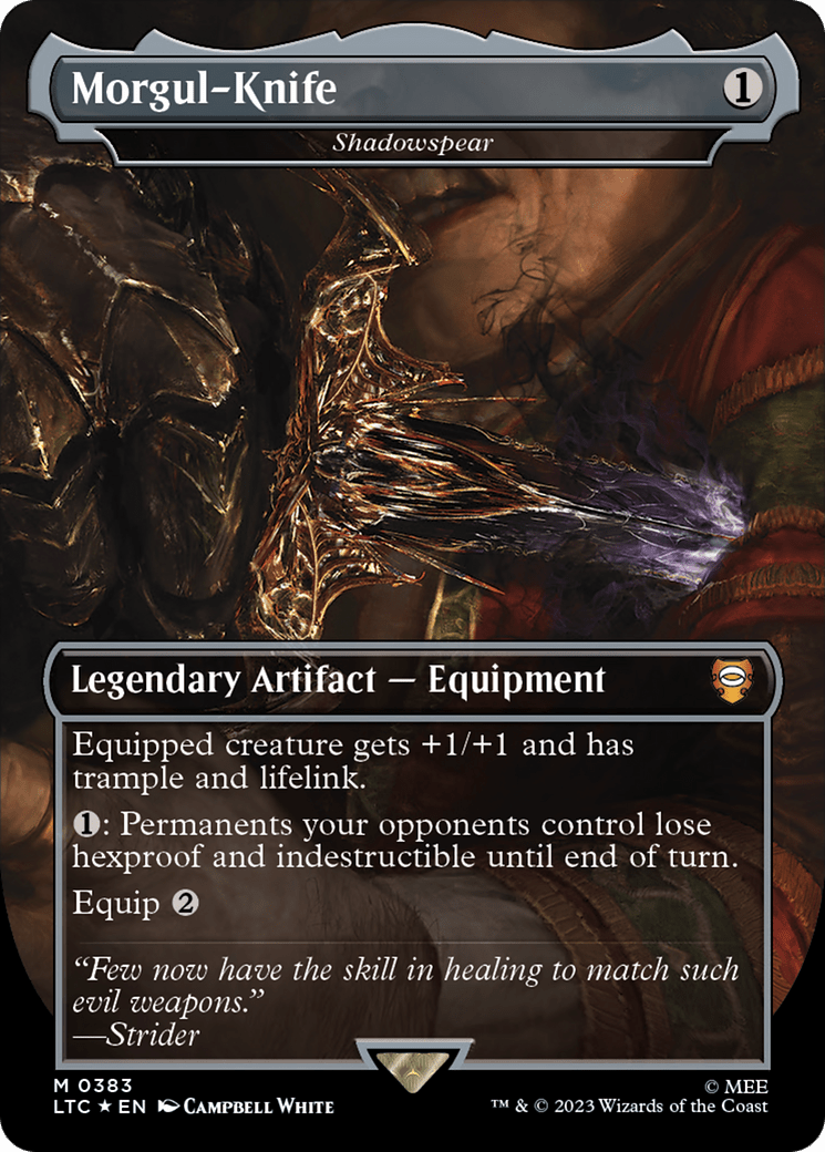 Morgul-Knife - Shadowspear (Borderless) (Surge Foil) [The Lord of the Rings: Tales of Middle-Earth Commander] MTG Single Magic: The Gathering  | Multizone: Comics And Games