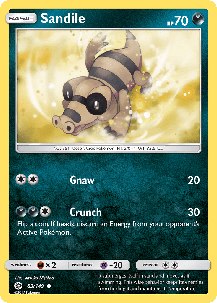 Sandile (83/149) [Sun & Moon: Base Set] Pokemon Single Pokémon  | Multizone: Comics And Games