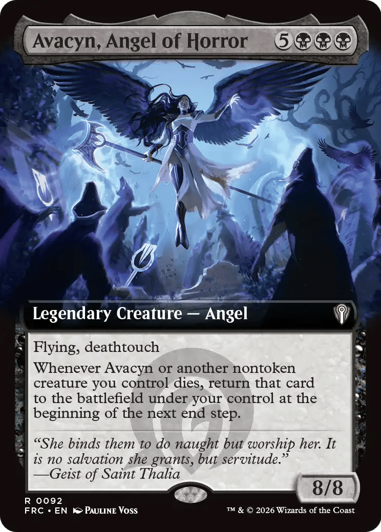 Avacyn, Angel of Horror (Extended Art) [Reality Fracture Commander] MTG Single Magic: The Gathering  | Multizone: Comics And Games