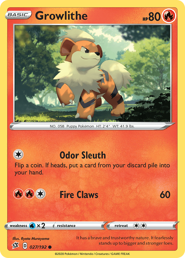 Growlithe (027/192) [Sword & Shield: Rebel Clash] Pokemon Single Pokémon  | Multizone: Comics And Games