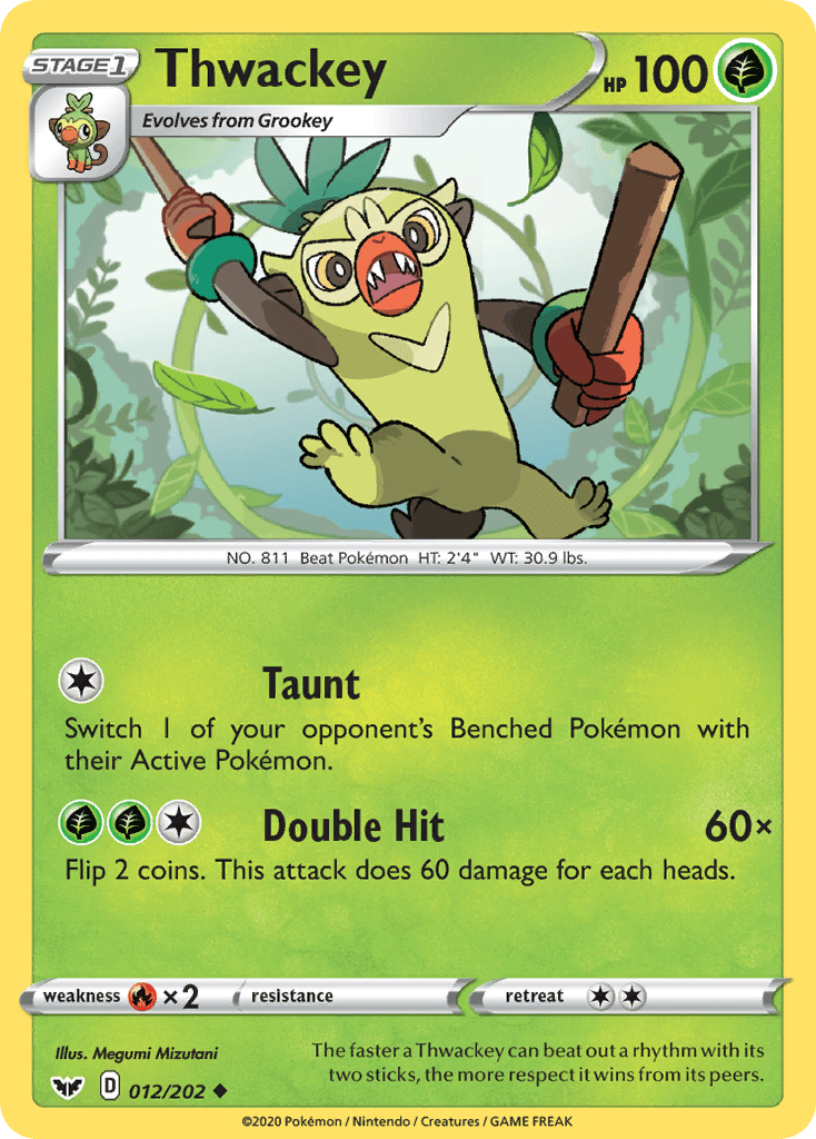 Thwackey (012/202) [Sword & Shield: Base Set] Pokemon Single Pokémon  | Multizone: Comics And Games