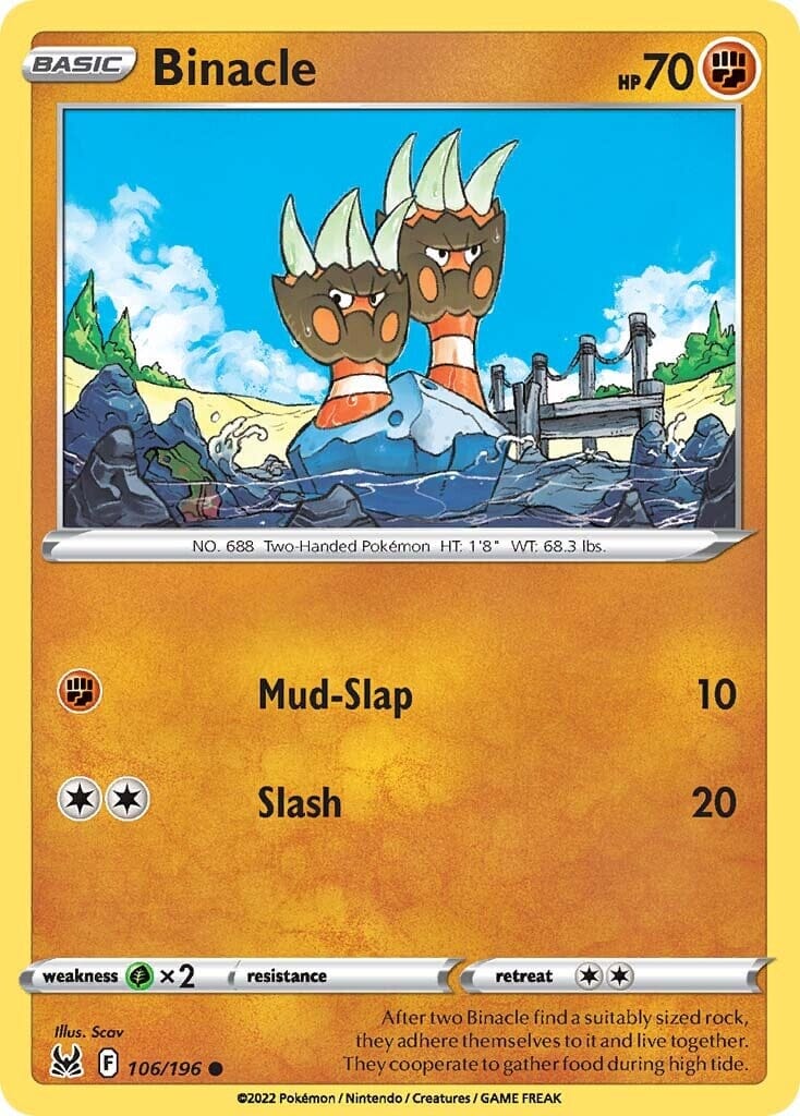 Binacle (106/196) [Sword & Shield: Lost Origin] Pokemon Single Pokémon  | Multizone: Comics And Games