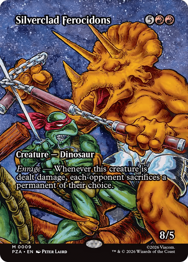 Silverclad Ferocidons (Borderless) [Teenage Mutant Ninja Turtles Eternal-Legal] MTG Single Magic: The Gathering  | Multizone: Comics And Games