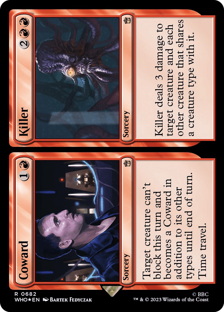 Coward // Killer (Surge Foil) [Doctor Who] MTG Single Magic: The Gathering  | Multizone: Comics And Games