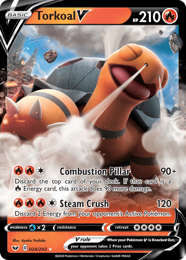 Torkoal V (024/202) [Sword & Shield: Base Set] Pokemon Single Pokémon  | Multizone: Comics And Games