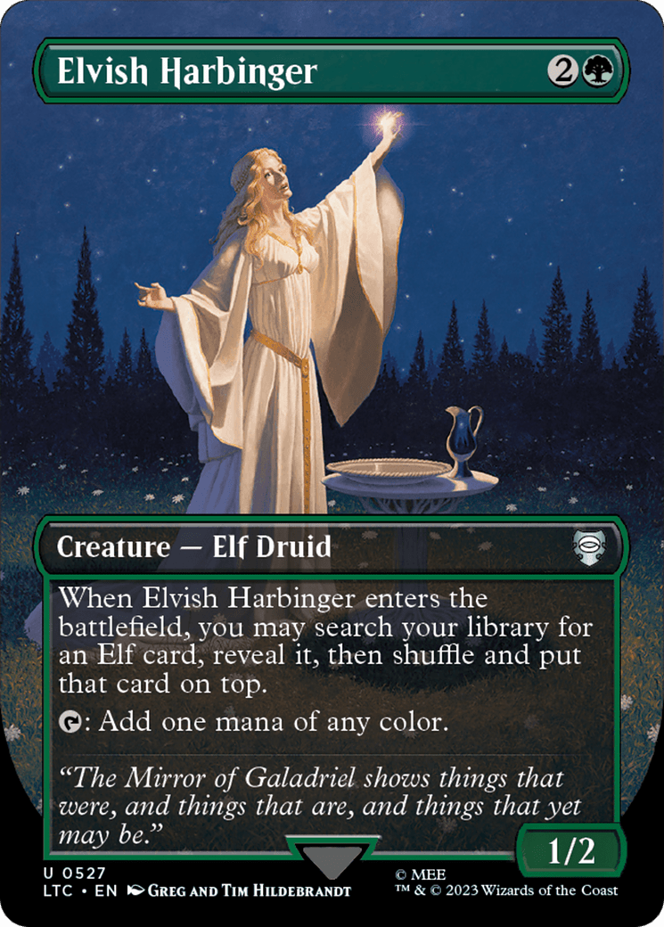 Elvish Harbinger (Borderless) [The Lord of the Rings: Tales of Middle-Earth Commander] MTG Single Magic: The Gathering  | Multizone: Comics And Games