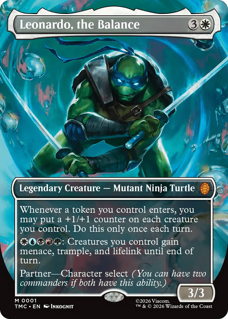 Leonardo, the Balance (Borderless) [Teenage Mutant Ninja Turtles Commander] MTG Single Magic: The Gathering  | Multizone: Comics And Games