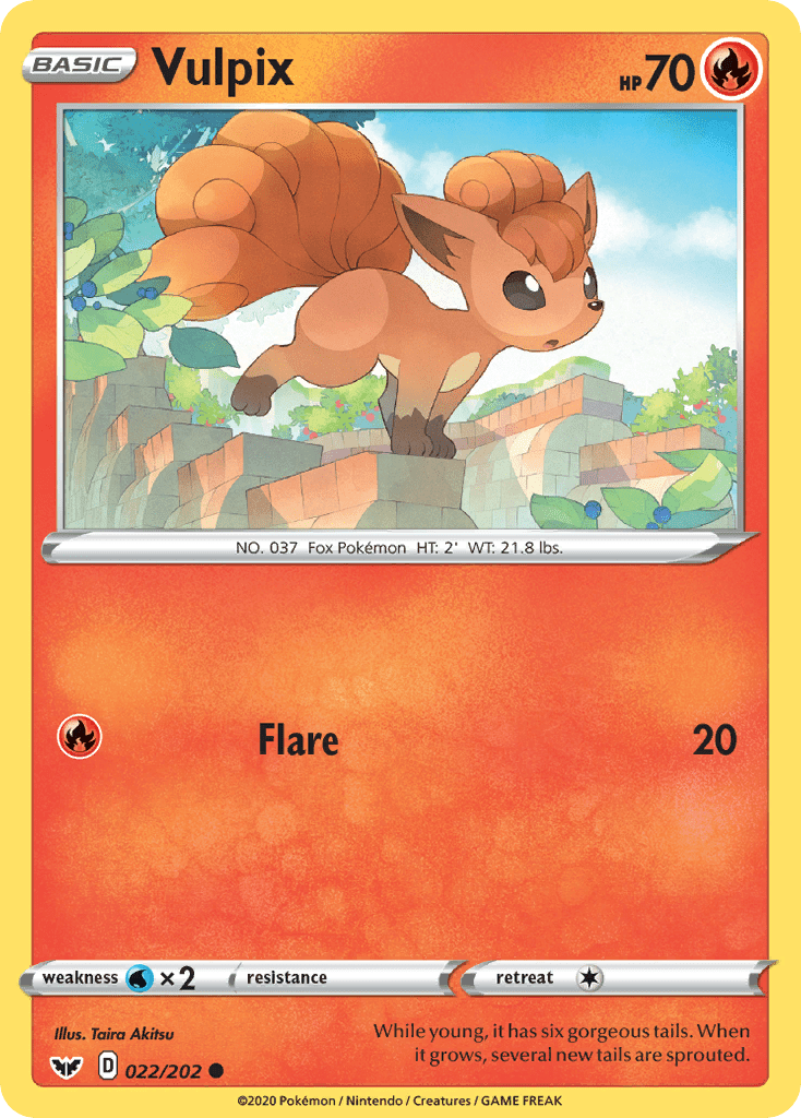 Vulpix (022/202) [Sword & Shield: Base Set] Pokemon Single Pokémon  | Multizone: Comics And Games