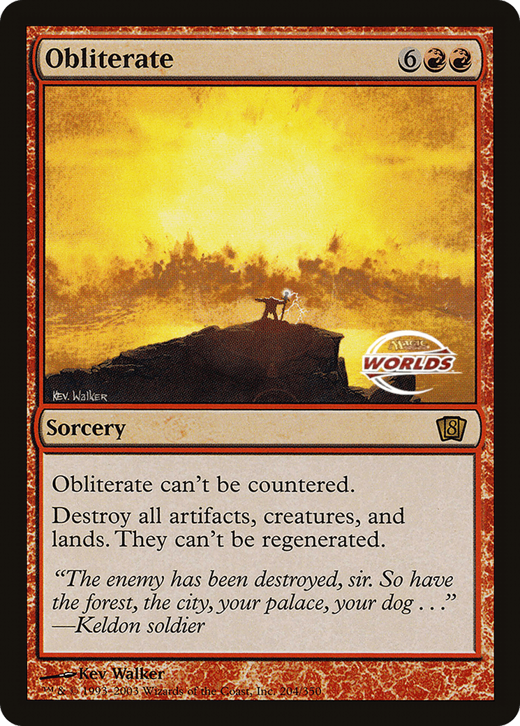 Obliterate (World Championship 2003) [Oversize Cards] MTG Single Magic: The Gathering  | Multizone: Comics And Games