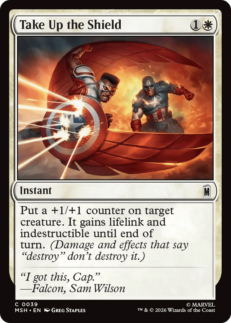 Take Up the Shield [Marvel Super Heroes] MTG Single Magic: The Gathering  | Multizone: Comics And Games