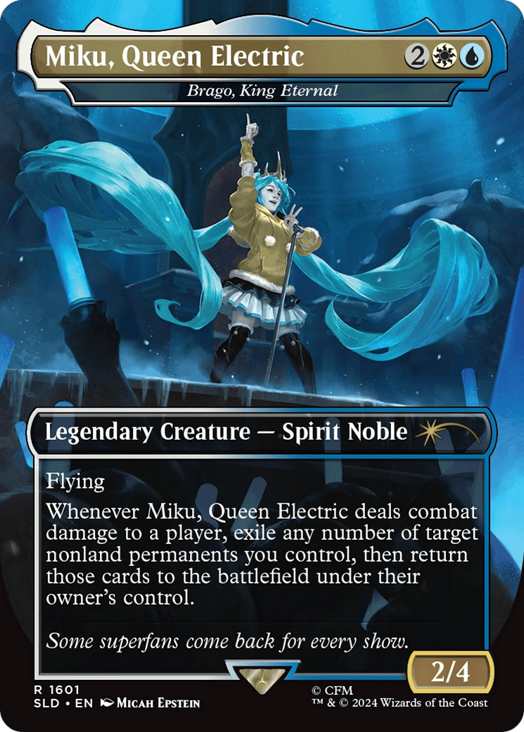 Miku, Queen Electric - Brago, King Eternal (Rainbow Foil) [Secret Lair Drop Series] MTG Single Magic: The Gathering  | Multizone: Comics And Games