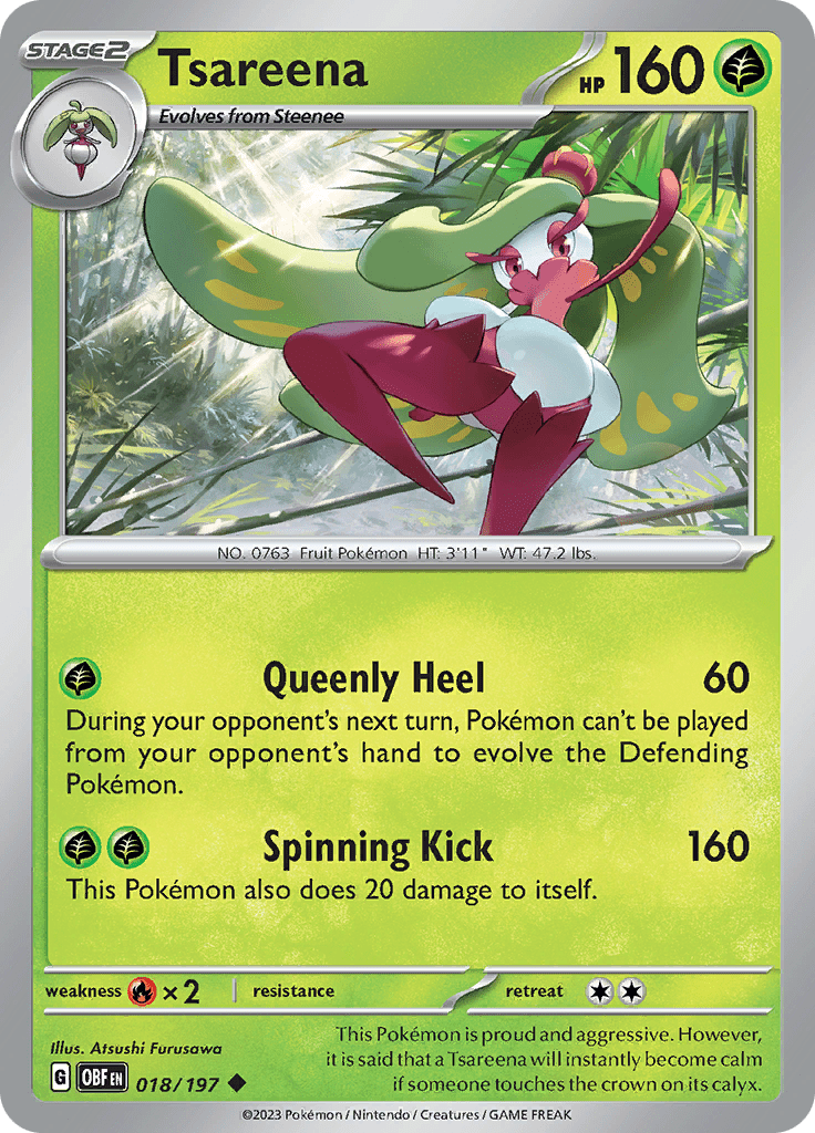 Tsareena (018/197) [Scarlet & Violet: Obsidian Flames] Pokemon Single Pokémon  | Multizone: Comics And Games