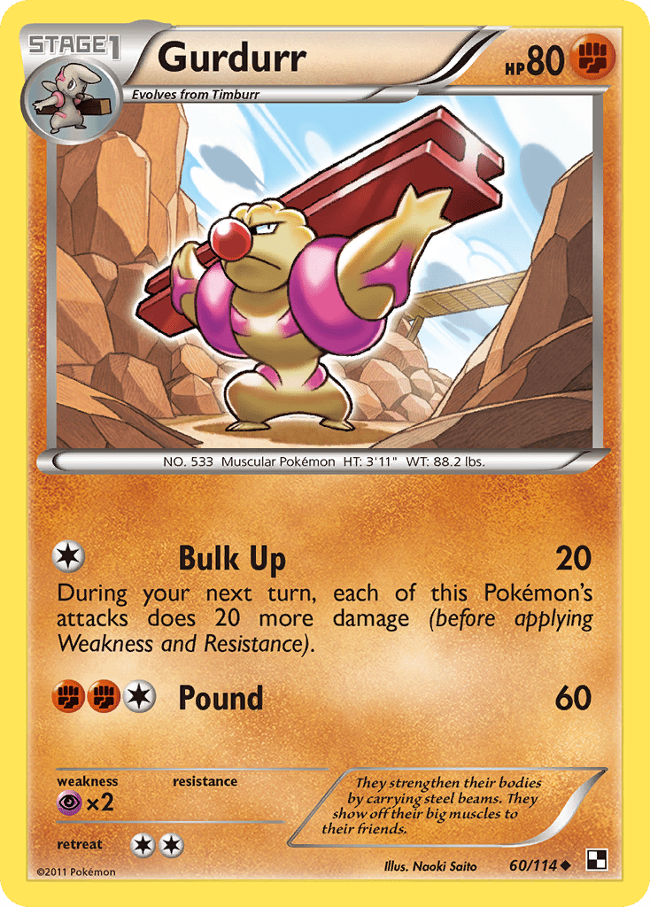 Gurdurr (60/114) [Black & White: Base Set] Pokemon Single Pokémon  | Multizone: Comics And Games